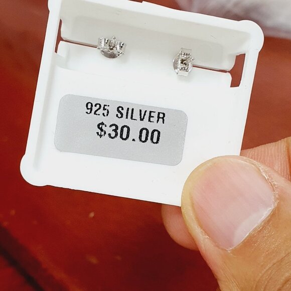 925 Sterling Silver CZ Stud Earrings for Women/Girl, US925P1012 - Picture 6 of 11